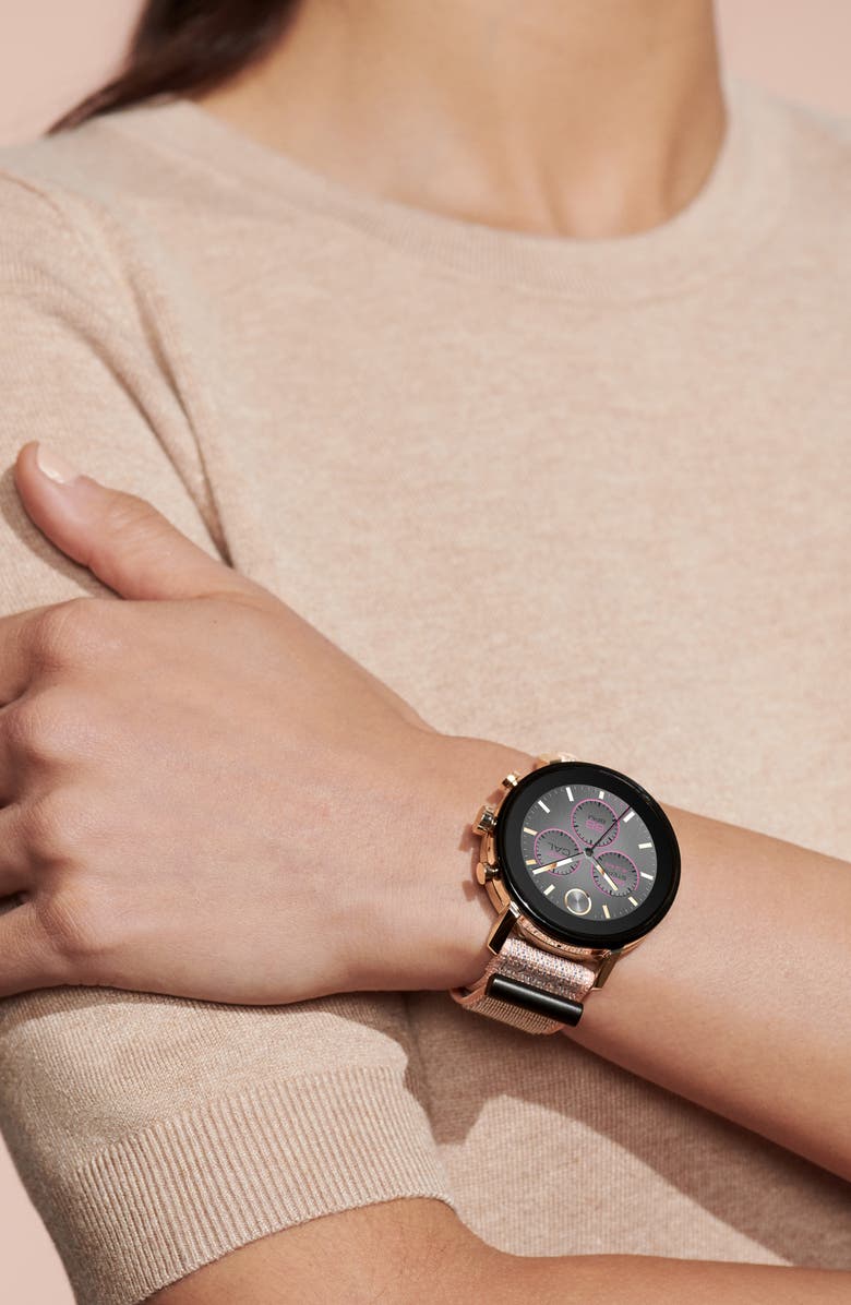 Movado Bold Connect 2.0 Chronograph Woven Strap Smart Watch, 40mm, Alternate, color, 