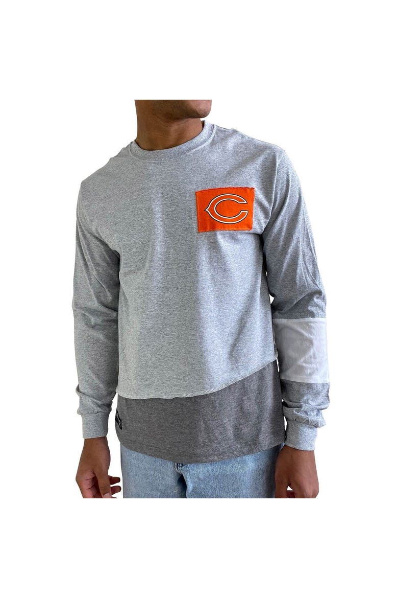 Men's Refried Apparel Heather Gray Chicago Bears Sustainable Angle Long Sleeve T-Shirt, Alternate, color, Heather Gray