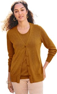 Jessica London Button Front Cashmere Cardigan