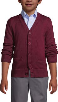 Lands' End School Uniform Boys Cotton Modal Button Front Cardigan Sweater