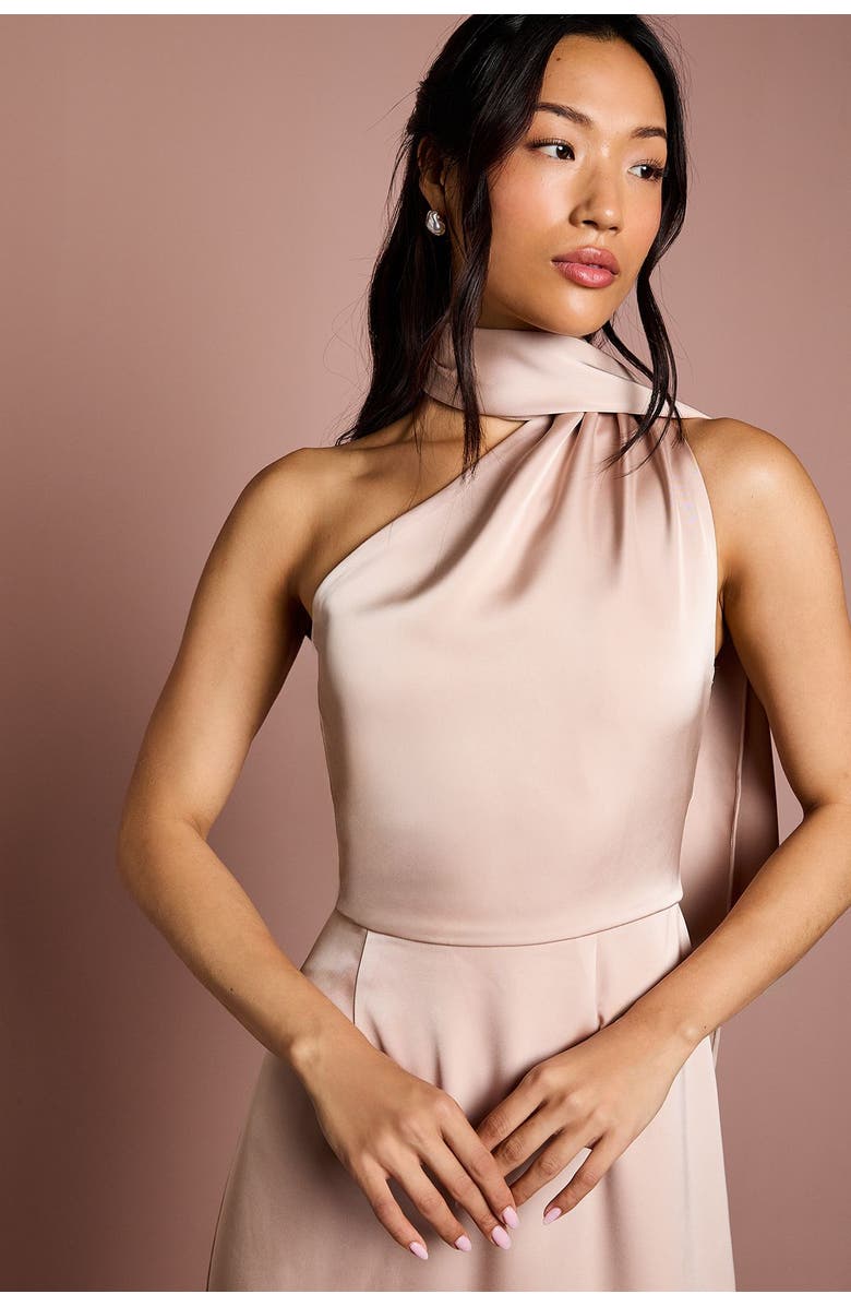 Coast Satin One Shoulder Maxi Dress, Alternate, color, Blush