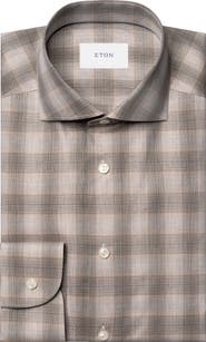 Eton Slim Fit Bold Check Twill Button-Up Shirt