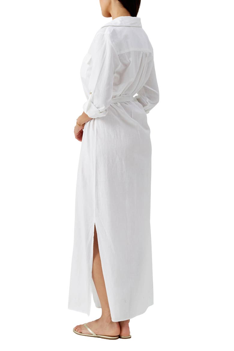 Darcy Button-Up Cover-Up Dress, Alternate, color, WHITE