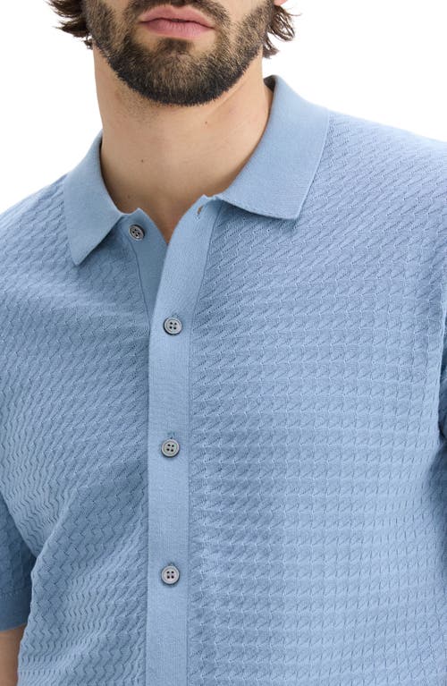 Theory Cairn Short Sleeve Organic Cotton Button-up Shirt In Rainstorm