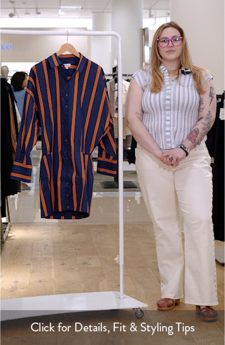 Cynthia Stretch Cotton Mini Shirtdress, sales video thumbnail