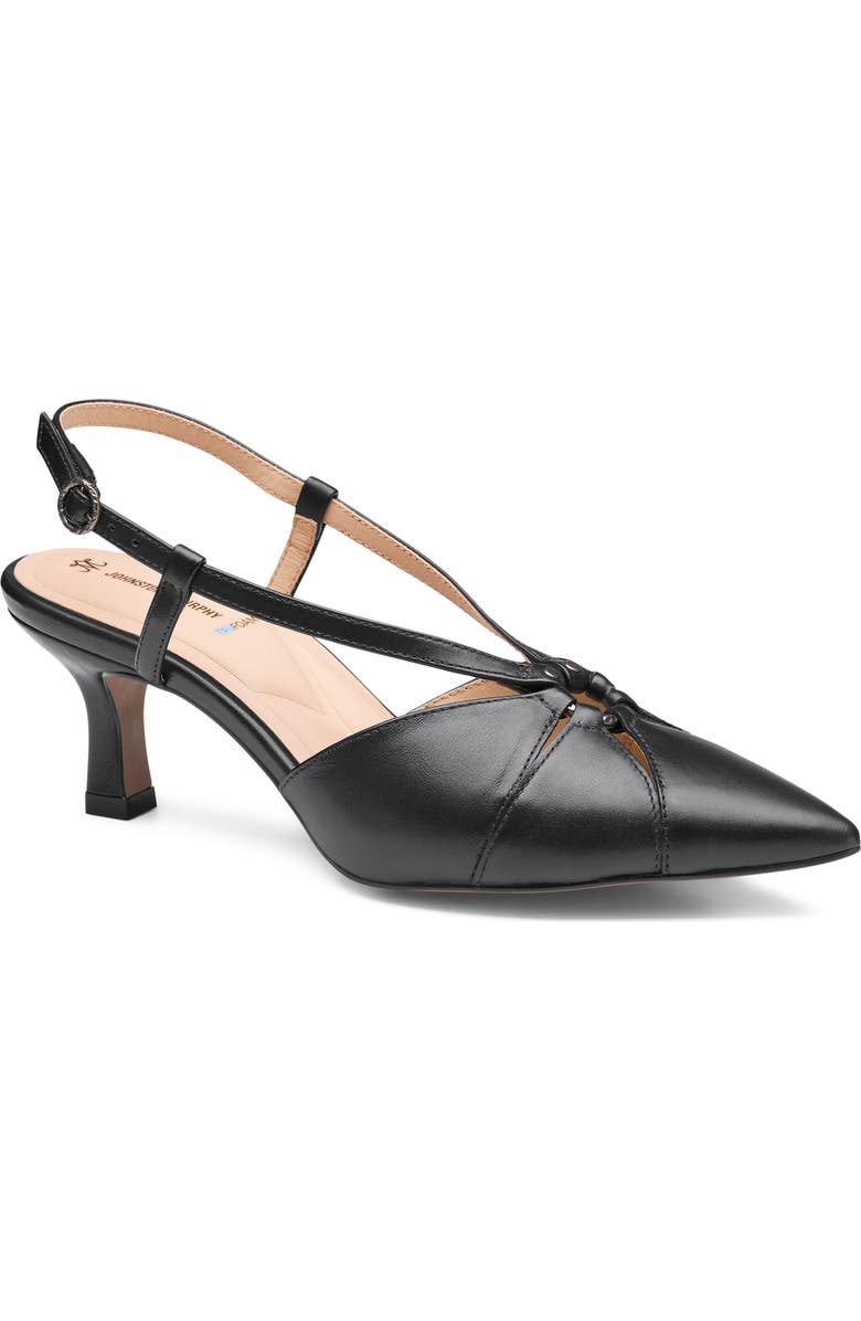 Johnston & Murphy Lindsey Ring Slingback Pump, Main, color, Black Glove Leather