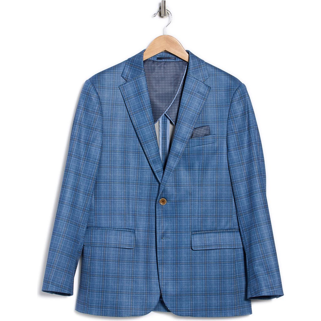 Duchamp Slim Fit Plaid Sport Coat In Blue