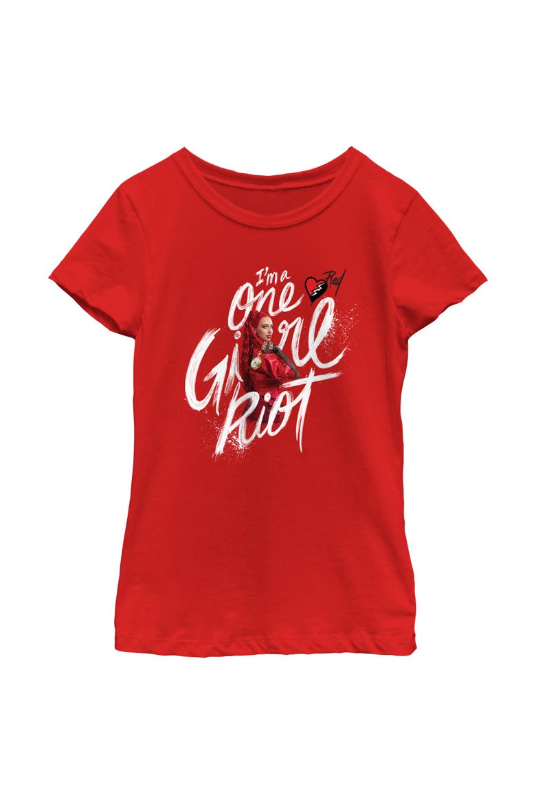Girls' I'm a One Girl Riot Graphic Short Sleeve T-Shirt, Main, color, Red