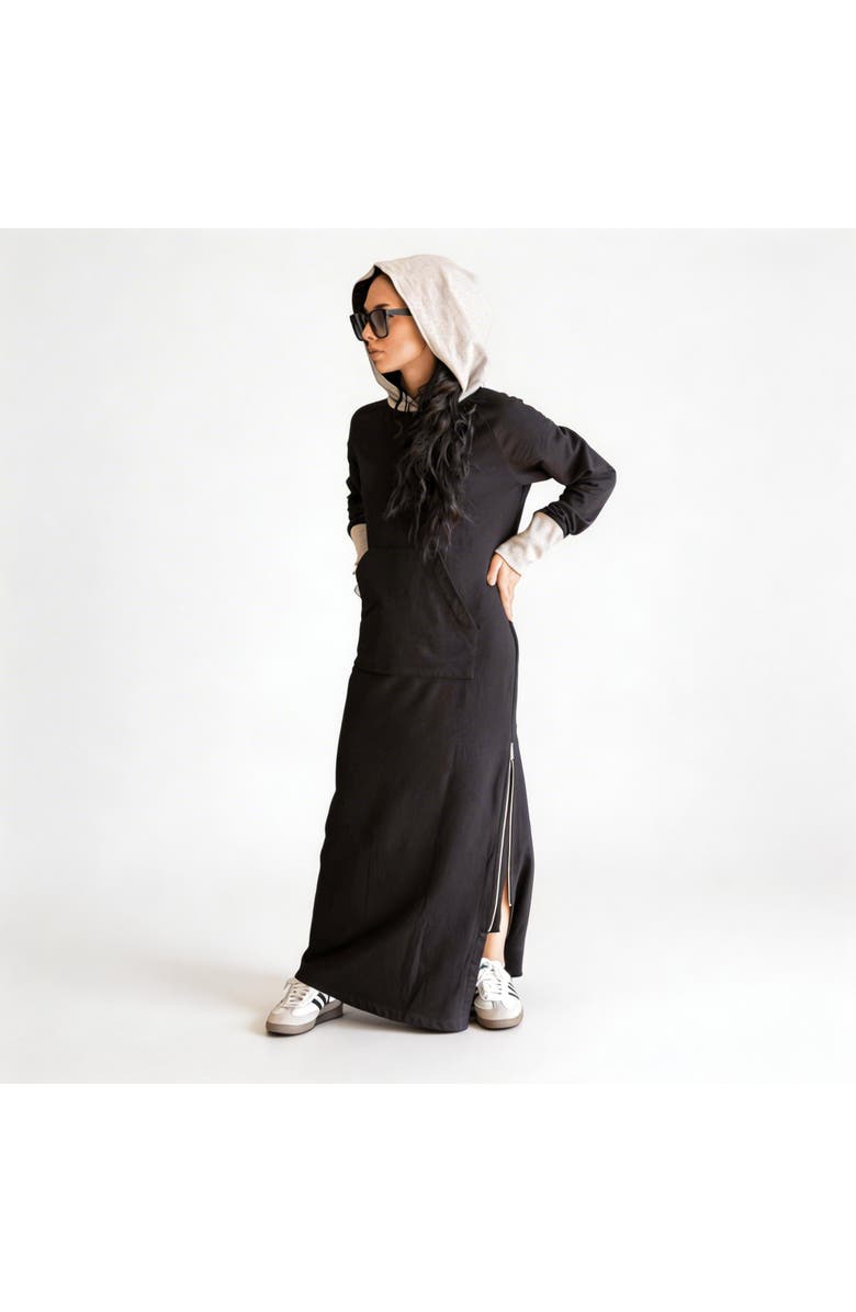 LAS Loungewear The Driver Dress, Main, color, Black And Grey