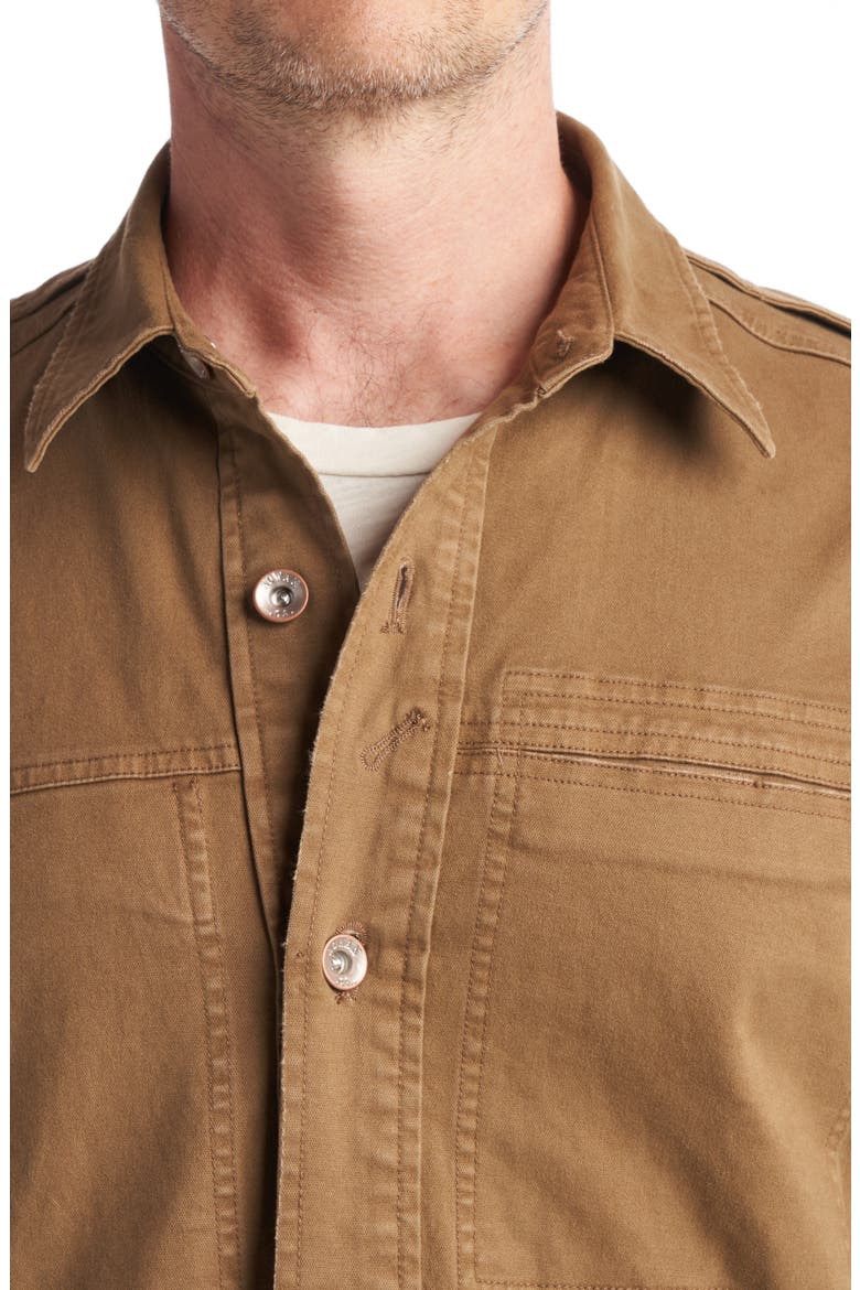 Orion Midcentury Twill Shirt Jacket, Alternate, color, UMBER