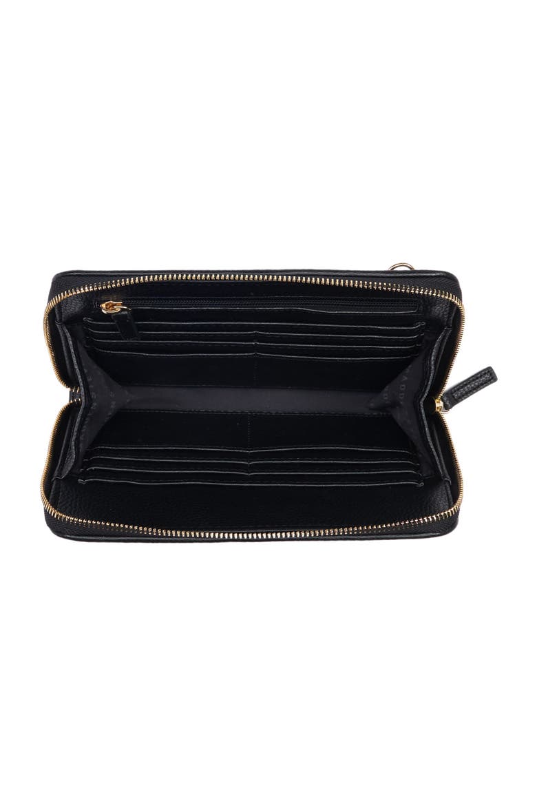 B Penn Wallet On Strap Crossbody, Alternate, color, BLACK