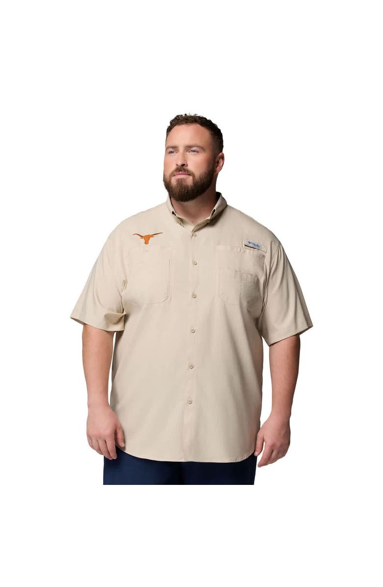Columbia Men's Columbia Tan Texas Longhorns Big & Tall Collegiate Tamiami Omni-Shade Full-Button Shirt, Main, color, 