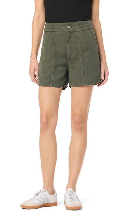 Pieced Waist Denim Shorts
