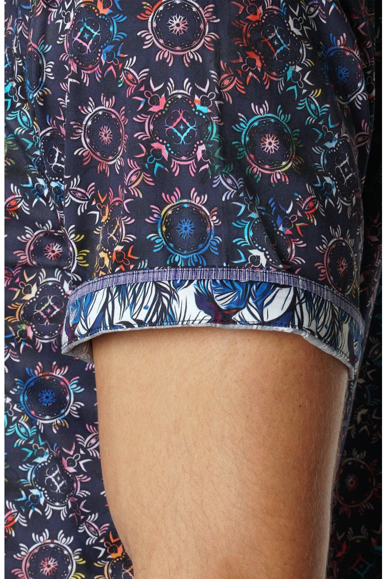 Large Circle Print Button-Up Shirt, Alternate, color, MULTI