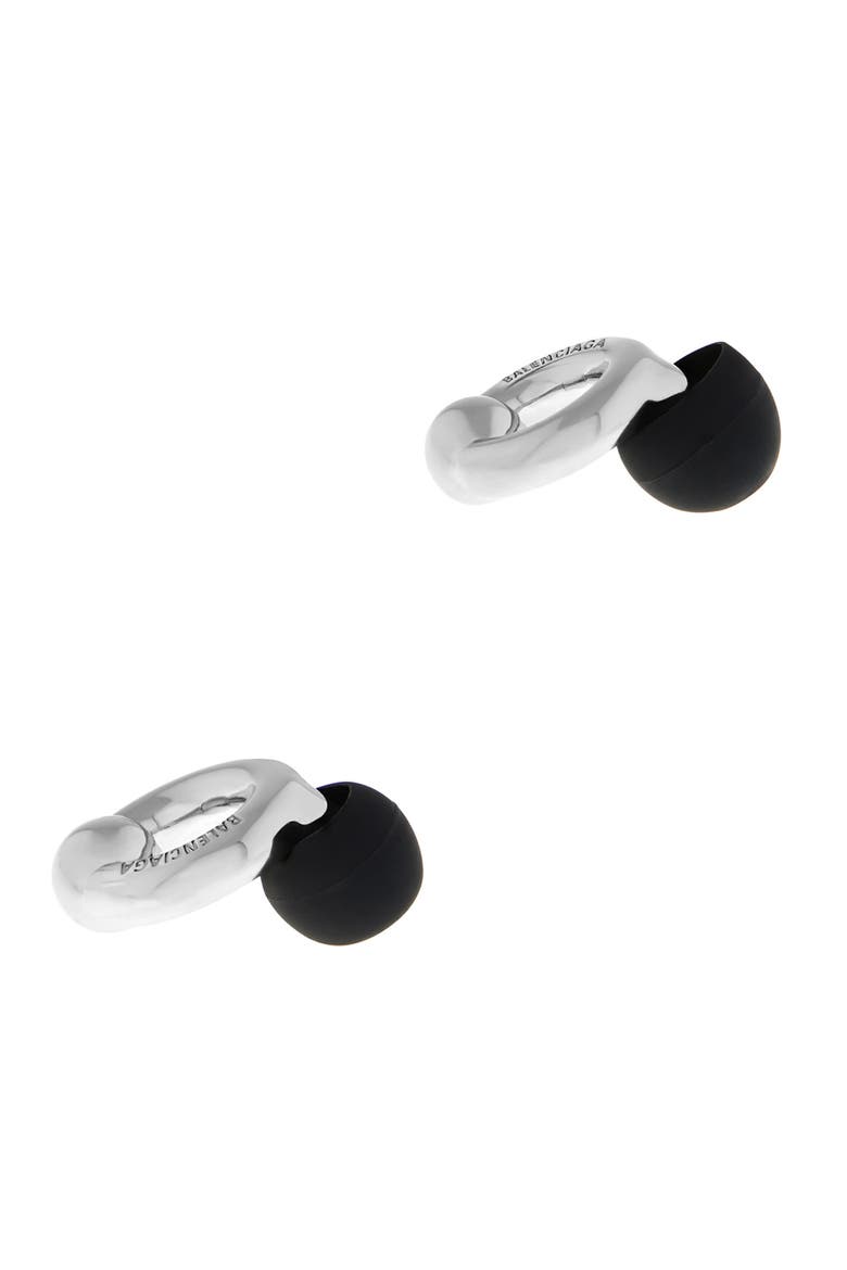 Berlin Earrings, Alternate, color, SHINY SILVER/ BLACK