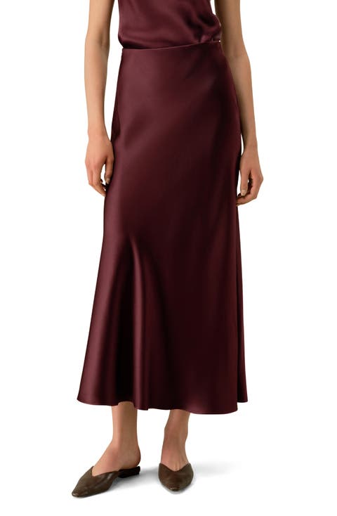 Women's Double-Faced Silk Charmeuse Maxi Skirt