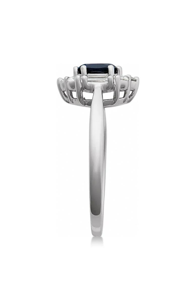ALLUREZ Oval Lab Blue Sapphire & Diamond Halo Ring 14K, Alternate, color, 0.95Ct/White Gold
