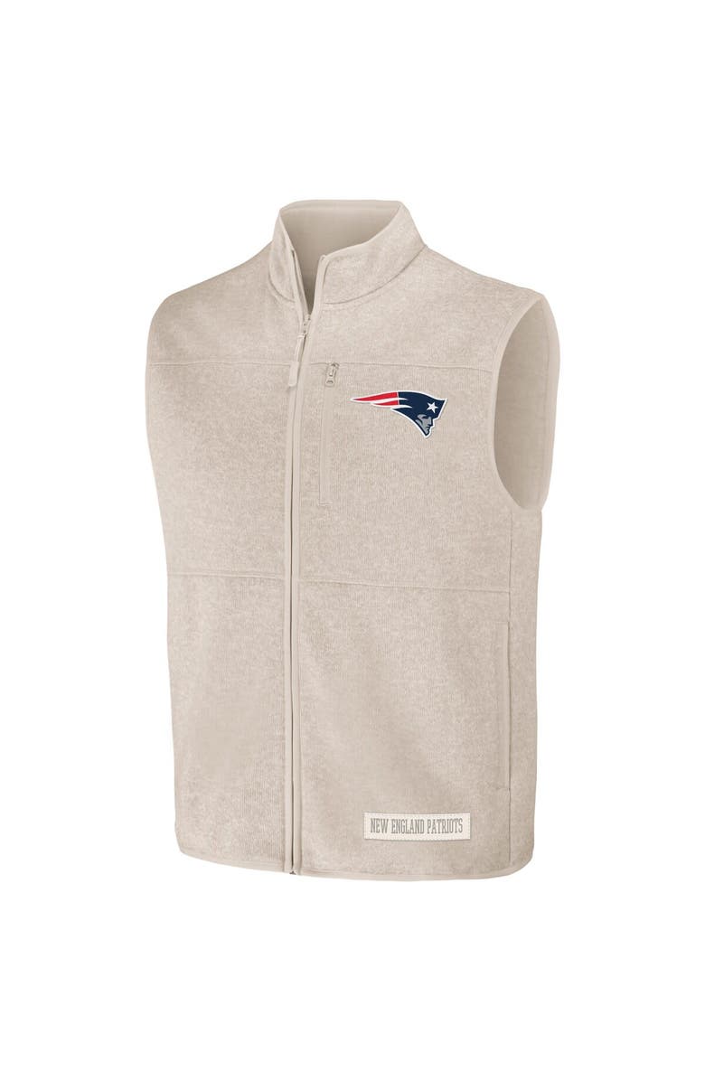 NFL X DARIUS RUCKER Men's NFL x Darius Rucker Collection by Fanatics  Oatmeal New England Patriots Full-Zip Sweater Vest, Alternate, color, 