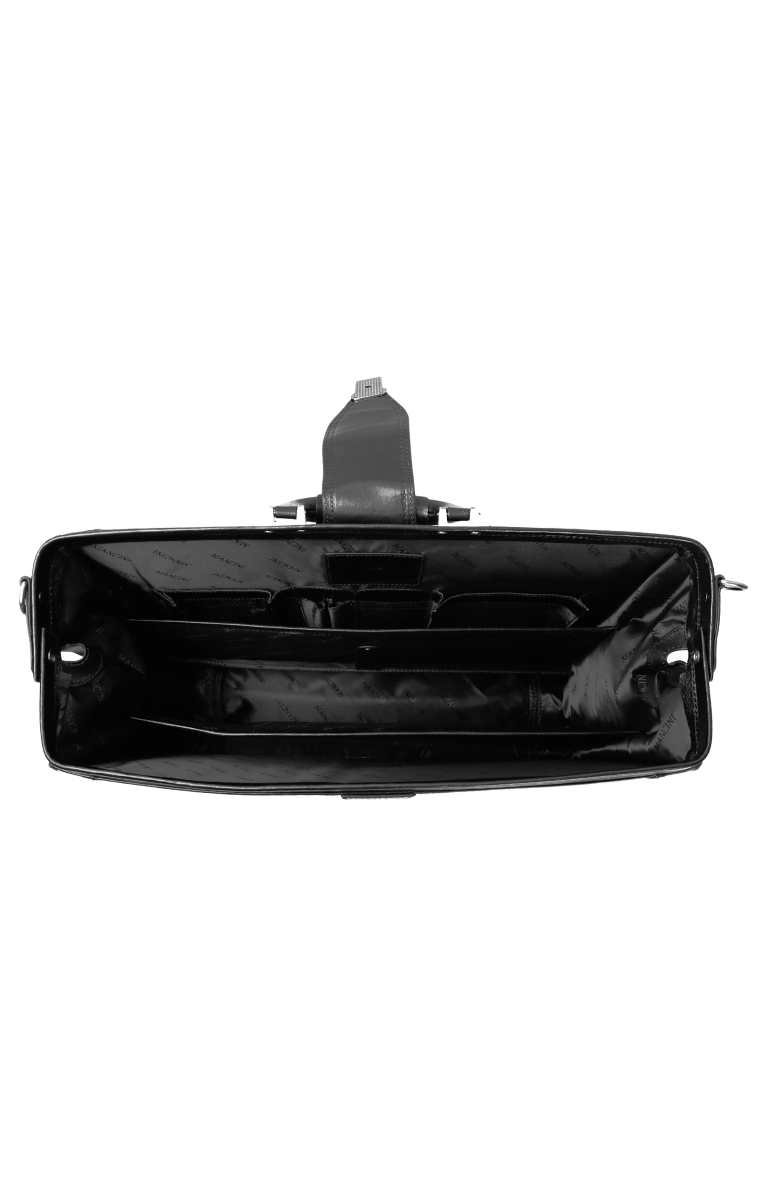 Luxurious Litigator Leather Briefcase, Alternate, color, BLACK