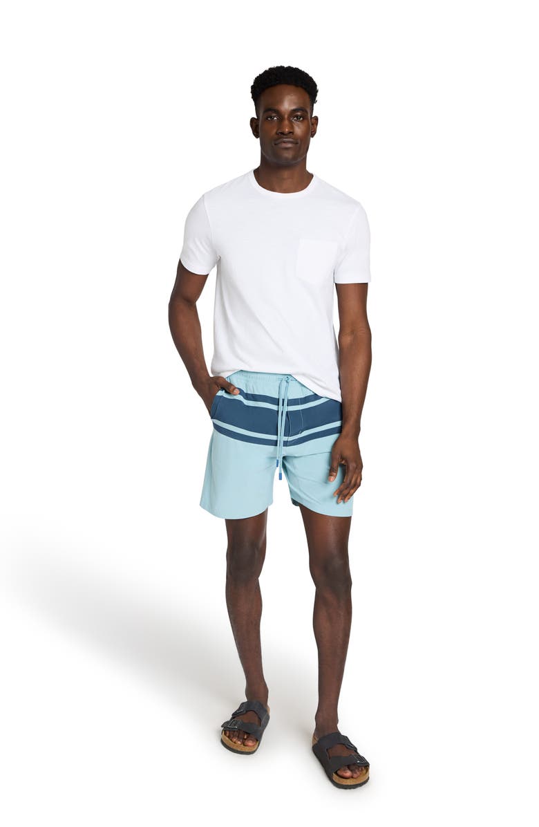 Faherty Shorelite 7-Inch UPF 50+ Swim Trunks, Alternate, color, Shore Teal