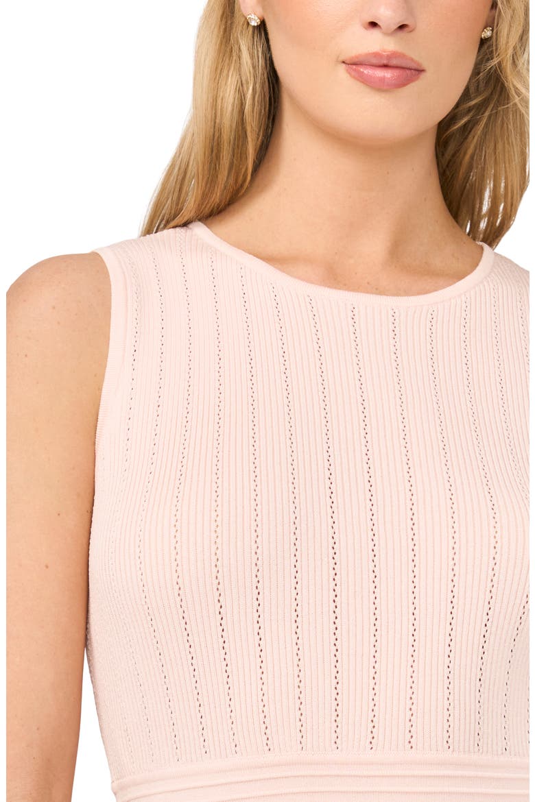 Evelyn Pointelle Sleeveless Minidress, Alternate, color, PALE PINK