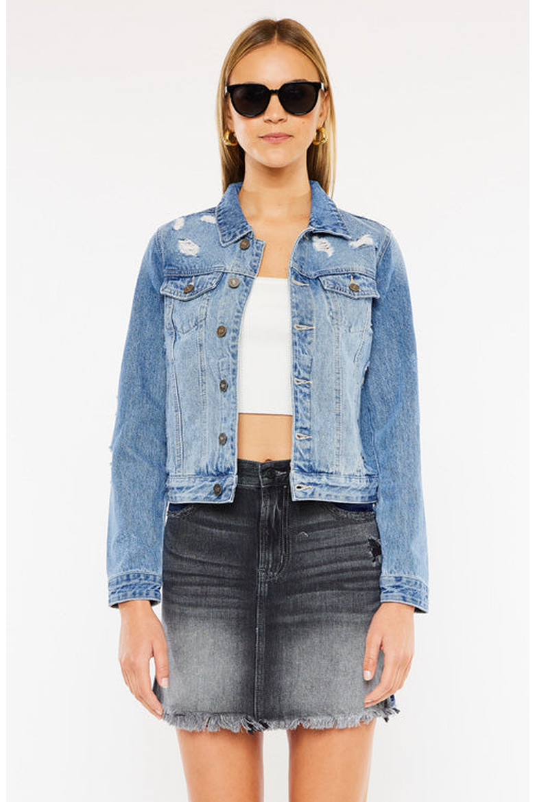 Henney Classic Trucker Jacket, Main, color, Medium Wash