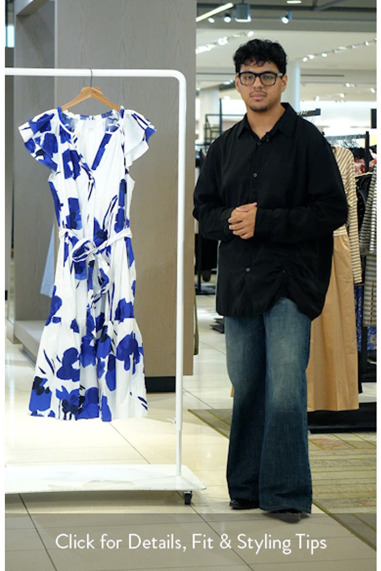 Neli Charlotte Floral Button-Up Tiered Midi Dress video