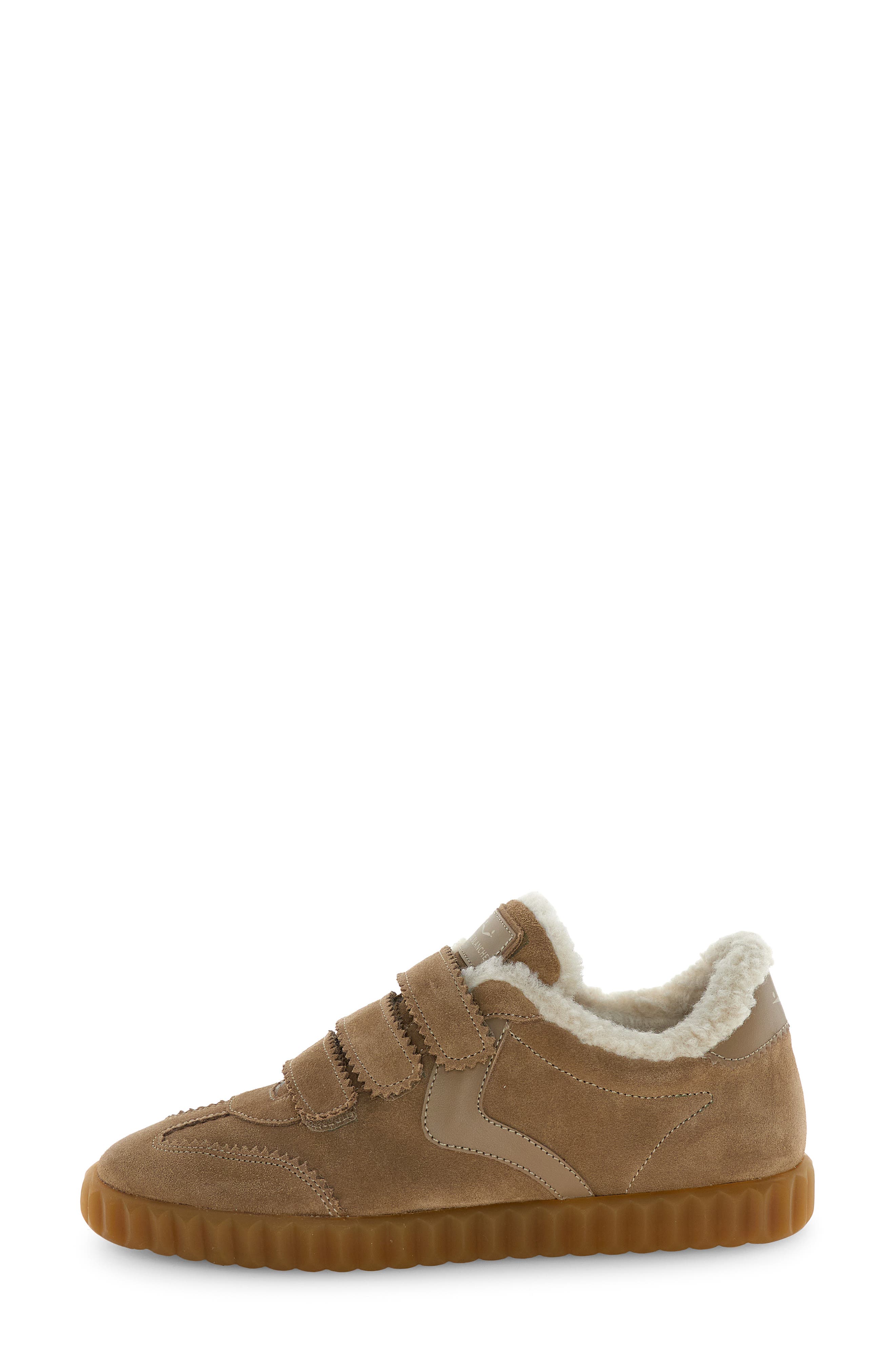 Ines Faux Shearling Sneaker, Alternate, color, LIGHT BEIGE