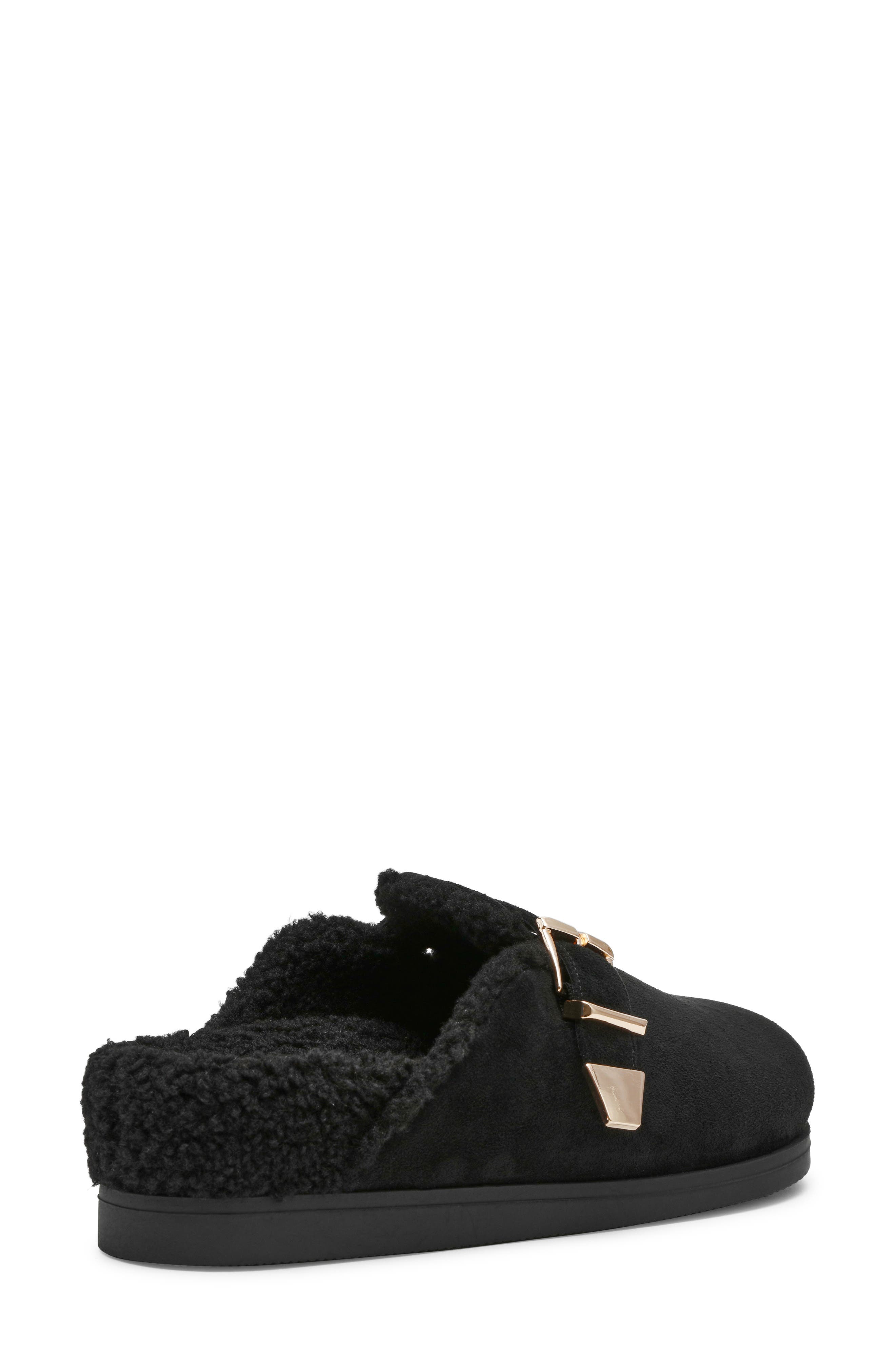 DV by Dolce Vita Anina Faux Shearling Lined Mule, Alternate, color, Black Faux Suede