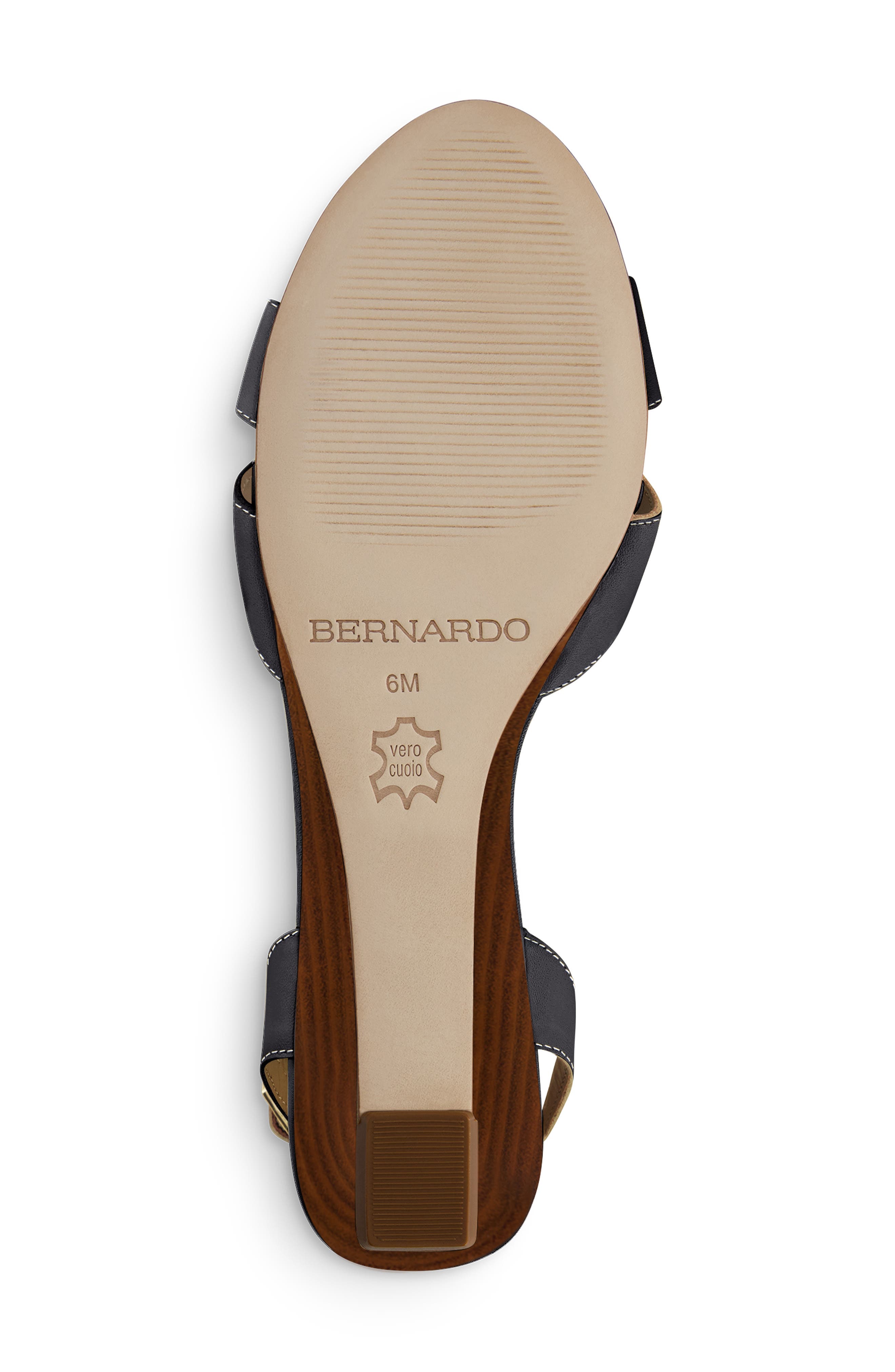 Bernardo Footwear Garcel Ankle Strap Wedge Sandal, Alternate, color, Navy Antique Calf