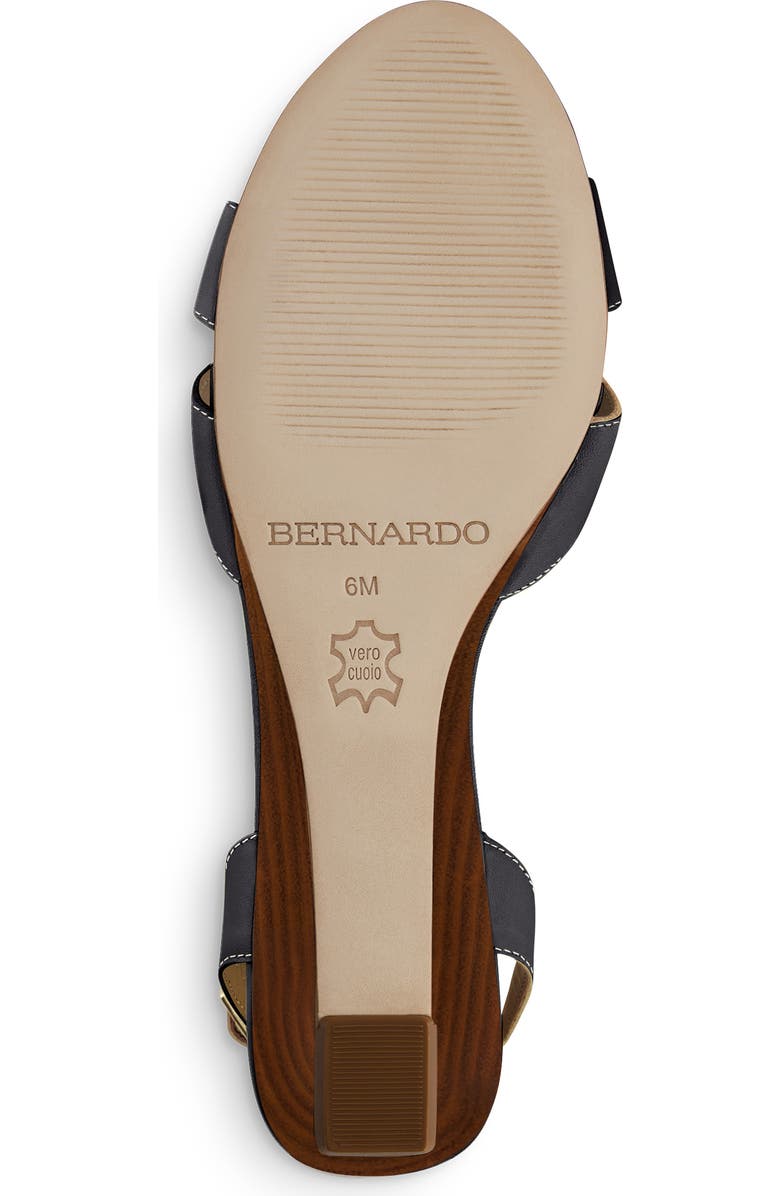 Bernardo Footwear Garcel Ankle Strap Wedge Sandal, Alternate, color, Navy Antique Calf