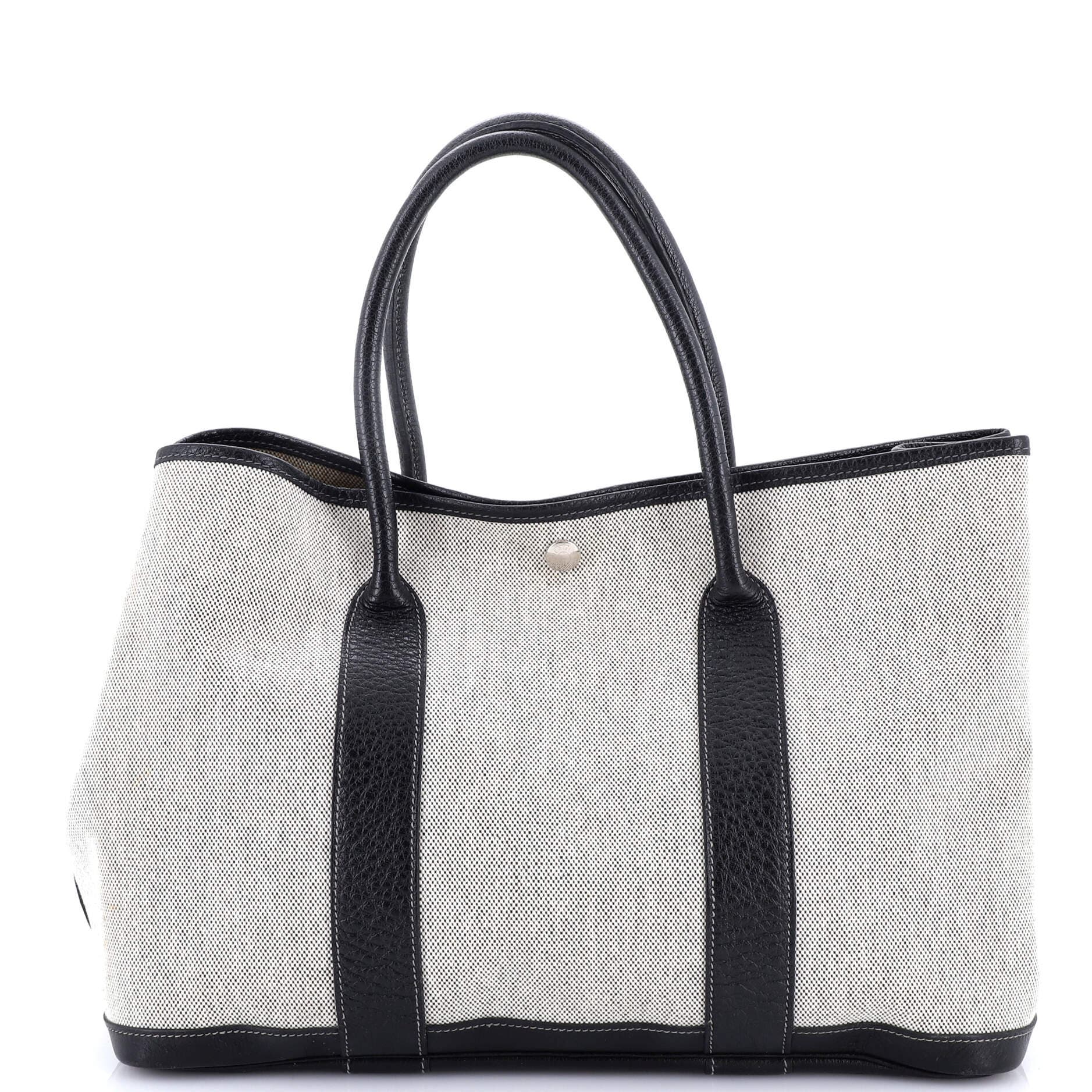 Pre-Owned Hermes Garden Party Tote Toile and Leather 36, Alternate, color, 