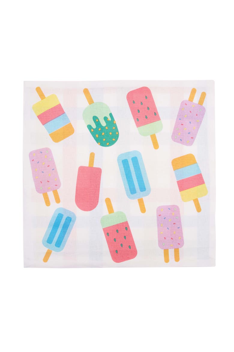 Popsicle Summer Embroidered Napkins Set of 6, Alternate, color, Pink