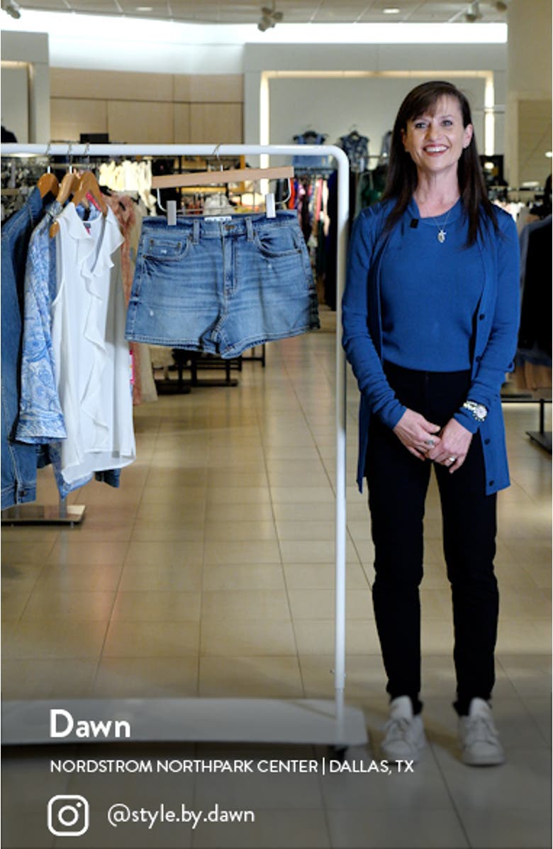 Troublemaker High Waist Distressed Denin Shorts, sales video thumbnail