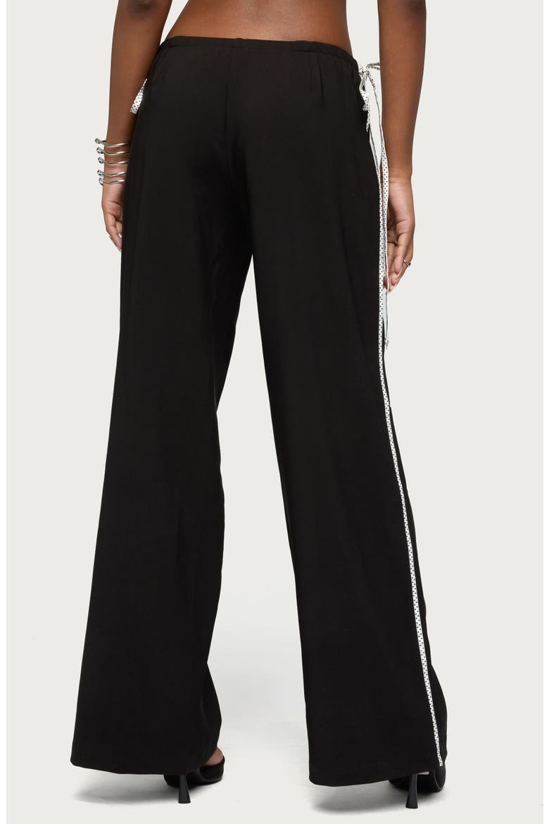 Mikah Contrast Stripe Wide Leg Pants, Alternate, color, BLACK
