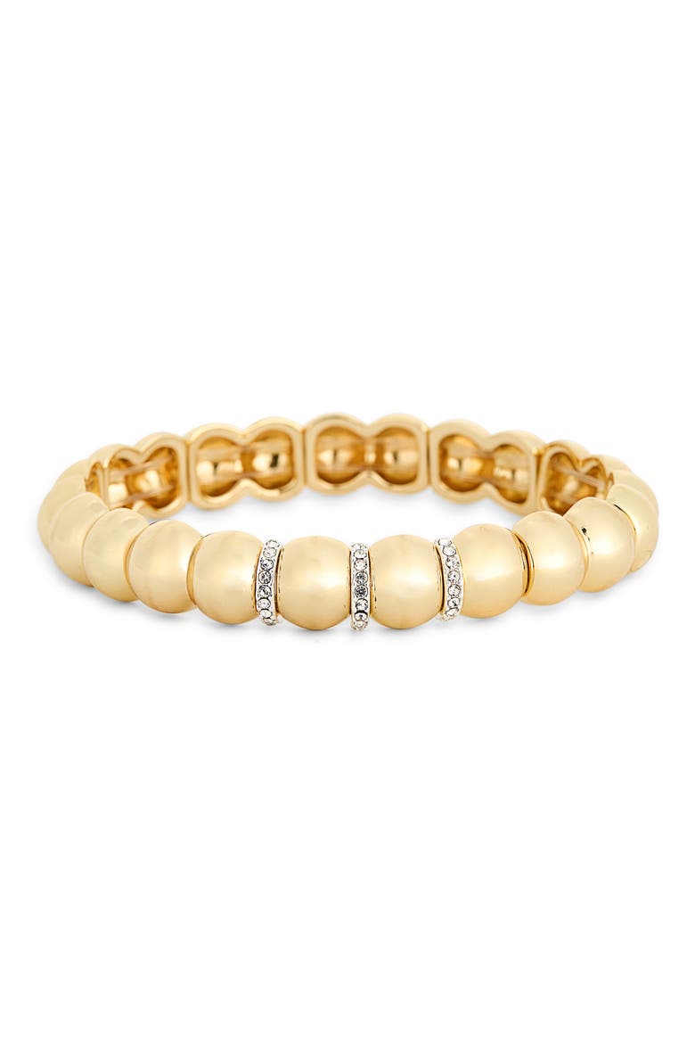 Cubic Zirconia Stretch Bracelet, Main, color, CLEAR- GOLD
