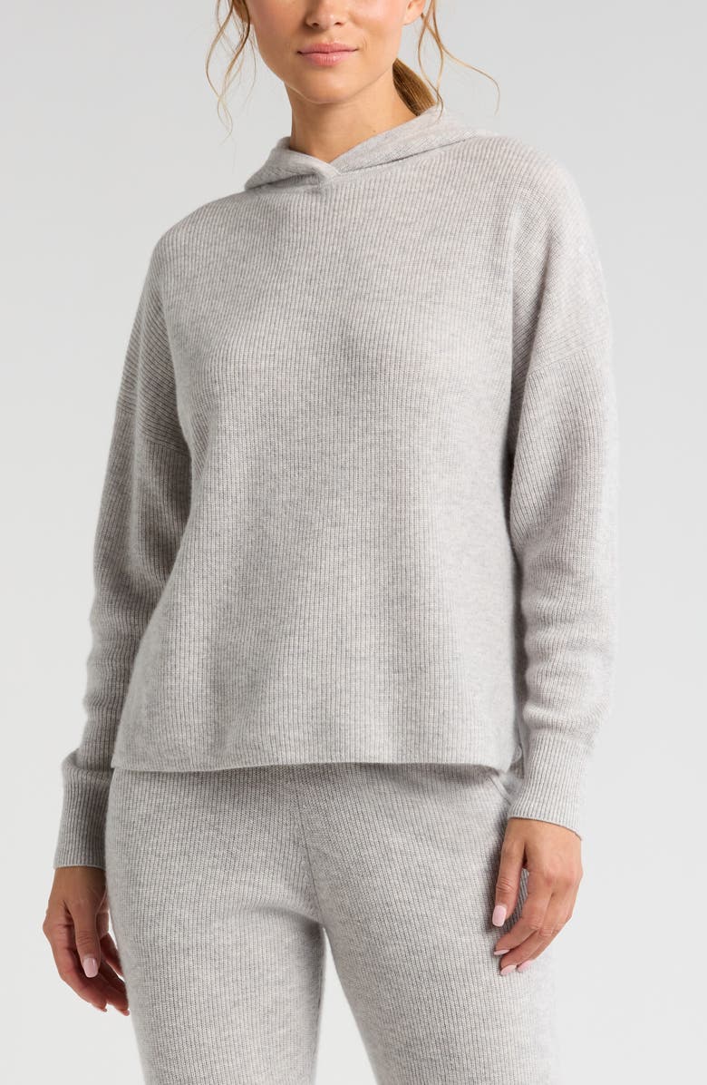 Zella Wool & Cashmere Rib Hoodie, Main, color, 