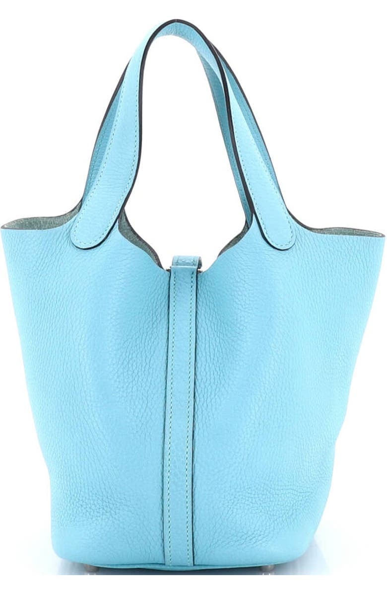 Pre-Owned Hermes Picotin Lock Bag Clemence PM, Alternate, color, Bleu Atoll