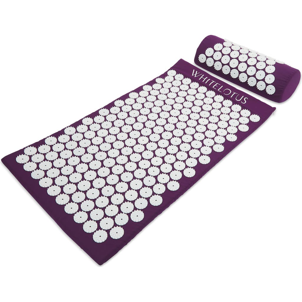 White Lotus Beauty Premium Acupressure Mat Set Natural Stress Relief & Relaxation in Magenta Purple  product