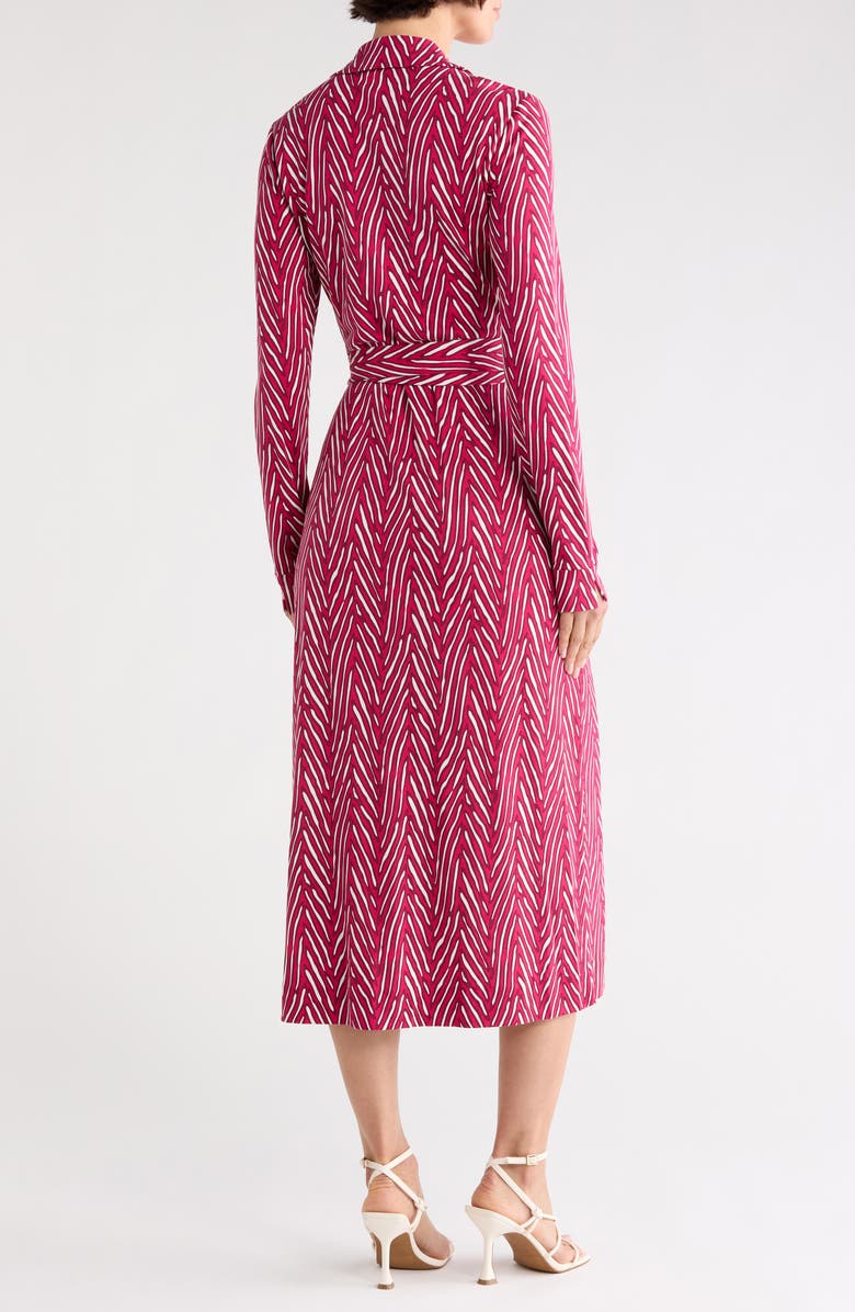Diane von Furstenberg Abigail Long Sleeve Wrap Dress, Alternate, color, Piazza Tiger Mini Beet Pink