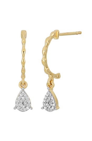 Bony Levy Mykonos Diamond Drop Hoop Earrings In 18k Yellow Gold