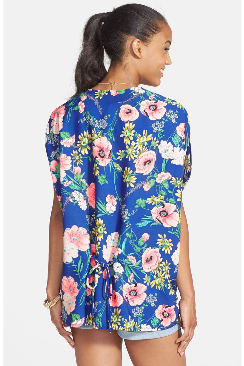 Floral Print Kimono Jacket, Alternate, color, BLUE