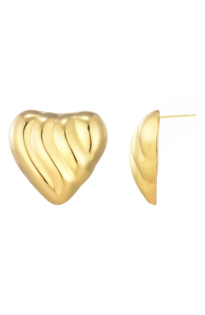 Adornia Heart Statement Stud Earrings, Alternate, color, Gold