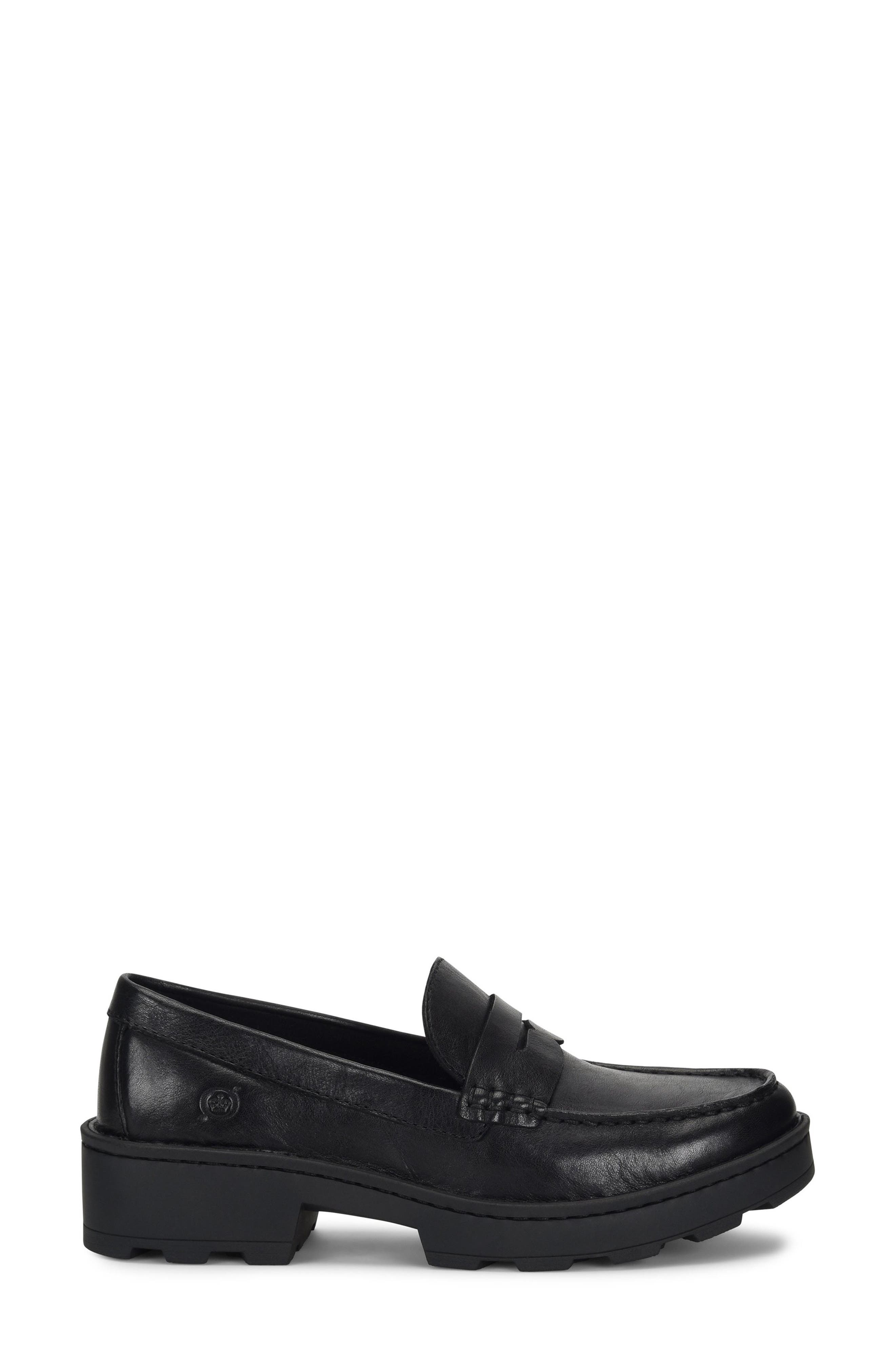 Børn Carrera Platform Penny Loafer, Alternate, color, Black Leather