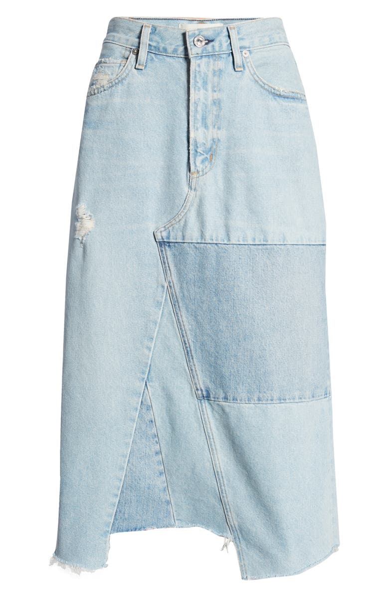 Citizens of Humanity Bria Reworked Nonstretch Denim Skirt, Alternate, color, 