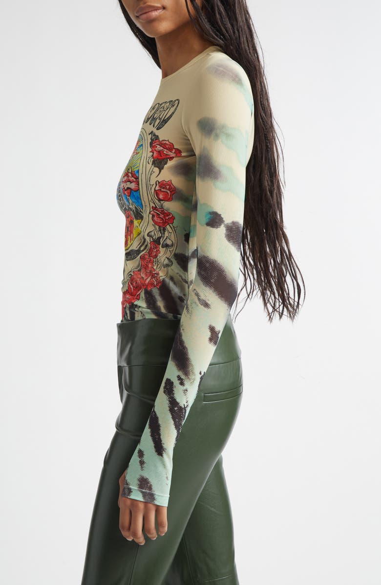 Alice + Olivia x Grateful Dead Delaina Tie Dye Mesh Top, Alternate, color, Amplify Tie Dye