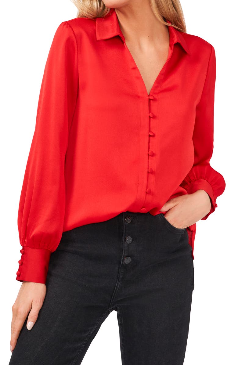 Vince Camuto Button-Up Shirt, Main, color, Cherry Red