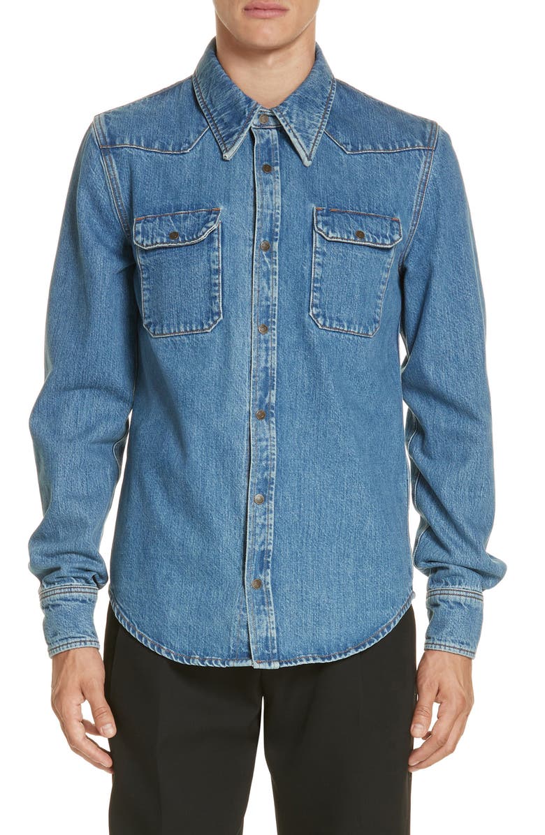 CALVIN KLEIN 205W39NYC Denim Shirt, Main, color, 
