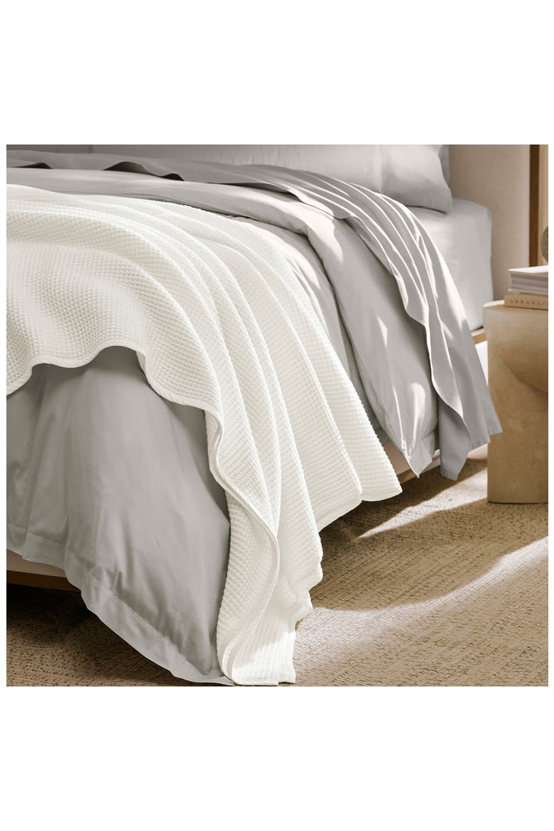Waffle Organic Cotton Blanket, Alternate, color, WHITE
