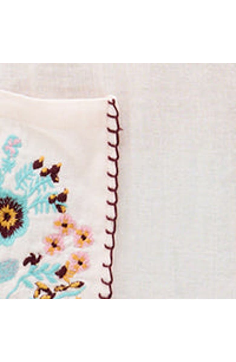 Raffya Kids Lisa Square Neck Embroidered Dress, Alternate, color, Ecru